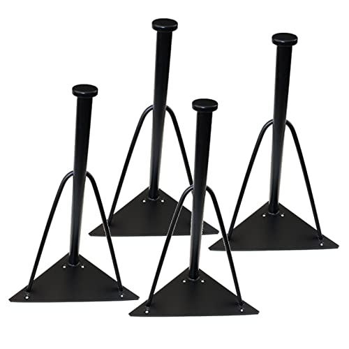 JFUNANQH Set mit 4 verstellbaren Möbelbeinen, Edelstahl-Möbelfüßen, Metallschrankbeinen, perfekt für TV-Schränke, Nachttische, Badezimmerschränke (Farbe: Schwarz, Größe: 300 mm/11,81 Zoll) von JFUNANQH