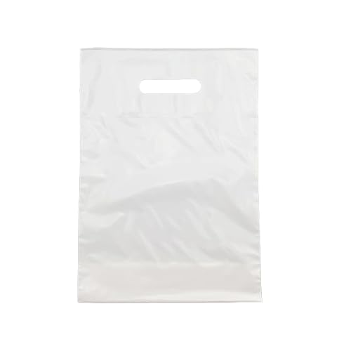 1000 DKT - Tragetaschen, LDPE, weiß, 51my, 25x35+5cm Plastiktragetaschen von JG-Verpackungen