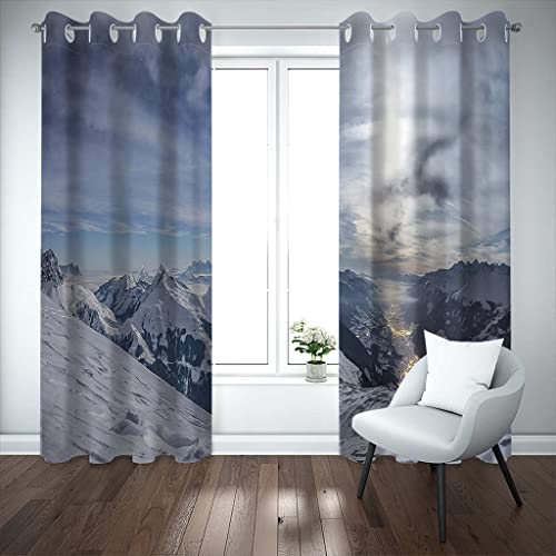 JGCAI Vorhang Blickdicht Gardinen Flusslandschaft Sonnenschutz Schallschutz Mit Ösen Fenstervorhang Für Schlafzimmer Wohnzimmer Kinderzimmer Küche Modern Verdunklungsvorhänge 170x200cm von JGCAI