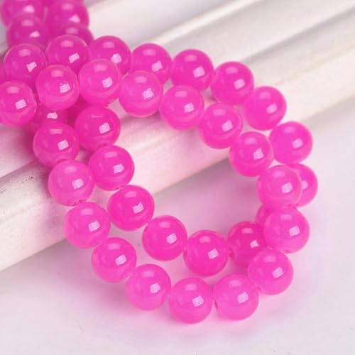 Runde 6 mm 8 mm 10 mm imitierte Jade-undurchsichtige Glasperlen zur Schmuckherstellung, DIY-Ohrring-Zubehör – Cremebeige – 10 mm, 20 Stück – Rosa – 10 mm, 20 Stück von JHJRYGKI