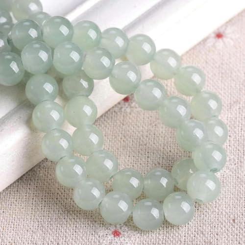 Runde 6 mm 8 mm 10 mm imitierte Jade-undurchsichtige Glasperlen zur Schmuckherstellung, DIY-Ohrring-Zubehör – Cremebeige – 10 mm 20 Stück – Aquagrün – 6 mm 50 Stück von JHJRYGKI