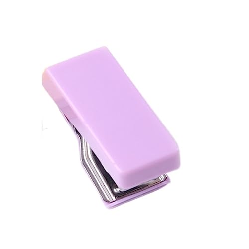 Heftgerät Staplerb Niedlicher Cartoon-Mini-Hefter, Student, Kleiner Hefter, Bindemittel, Büro, Tragbar, Klein, Hefter-Set Weißer Hefter(Purple) von JHMYOB