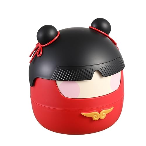 JHMYOB Mülleimer Bad Desktop Cartoon Nezha Mülleimer Student Schlafsaal Schälen Lagerung Box Nette Mädchen Kreative Schlafzimmer Lagerung Box Trash Bin(Red) von JHMYOB