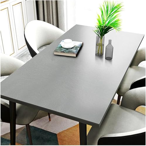 JHOMHF Großes Rechteckiges Ledertischtuch Wasserdichtes Abwischbares Tischtuch Ölbeständige Hitzebeständige Tischmatte PU Leder Tischschutzunterlage(Gray,60x60 cm) von JHOMHF