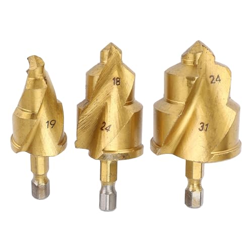 3pcs PPR Hebel -Stadelbohrbit, Reamer -Bohrer Hochleistungs -Rohranpassungswerkzeuge mit Limit rotierender Flöte 1/4in -Hex -Schaft von JHS-TECH