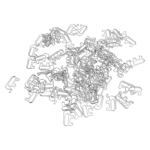 Kleine Büroklammern, Elefantenform, niedliche Büroklammern mit Aufbewahrungsbox, Edelstahl, bunte Büroklammern für Schüler, Kinder, Lehrer, Foto-Lesezeichen, 100 Stück (Silber) von JHS-TECH