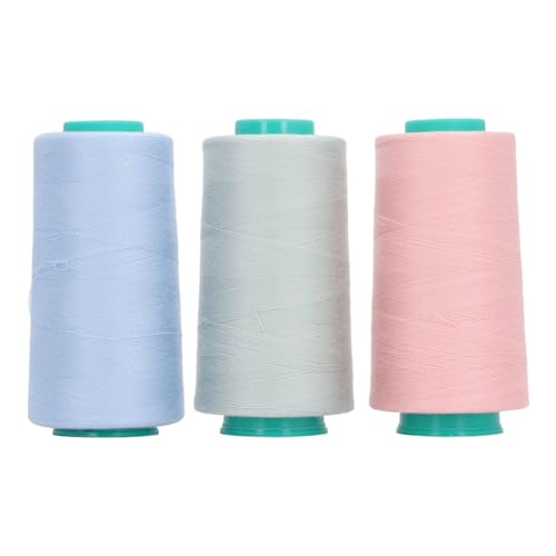 Polyester-Nähgarn, 3-teiliges Polyester-Stickmaschinengarn-Set, 3000 Yards, für Hand- und Maschinennähen, Notfall und Reisen, Heimwerken und Zuhause (3 Farben) von JHS-TECH