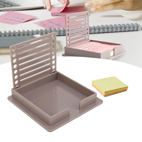 Sticky Note Halter mit Schablone, 3x3 Zoll Pop -up Sticky Note Spenser Solid Color Memo Pad Organizer für Klassenzimmer Büro (Braun) von JHS-TECH