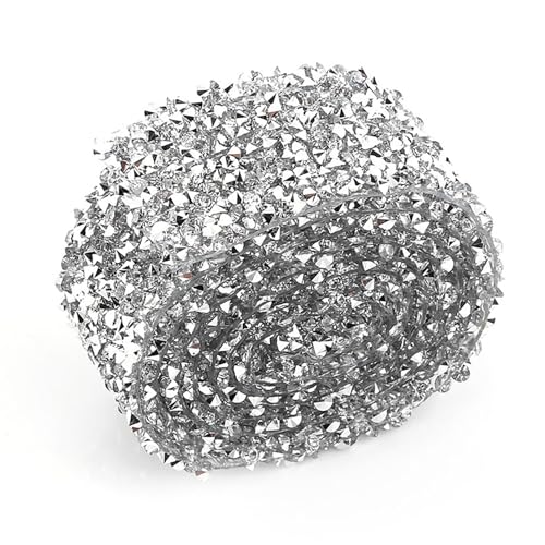 Strassklebeband, 1 -Yard -Selbstklebstoff Strassbänder Dekorative Breite funkelnder Strassverkleidung für Dekoration Car DIY Arts Crafts Hochzeit (Silver White) von JHS-TECH