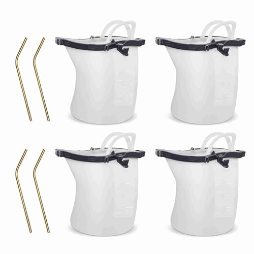 Wiederverwendbare Silikon -Getränkebeutel, 1,5 -l -Food -Silikon -Getränkebeutel mit Stroh, Vertog und Gefrierschrank -Geschirrspüler (4PCS) von JHS-TECH