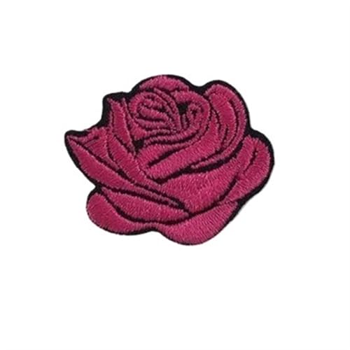 JHSDHYD Bügel Patches 10 stück Mehrfarbige Kleine Rose Blumen Stickerei Eisen Patches for Kleidung Aufkleber Auf T-Shirt Applikationen Streifen Kleidung Zubehör(Rose) von JHSDHYD