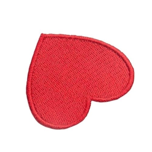 JHSDHYD Bügel Patches 10PCs Rot Liebe Herz Stickerei Patch for Kleidung Nette Motiv Eisen Auf Patches DIY Abzeichen Kleidungsstück Dekoration(04 L 10pcs) von JHSDHYD