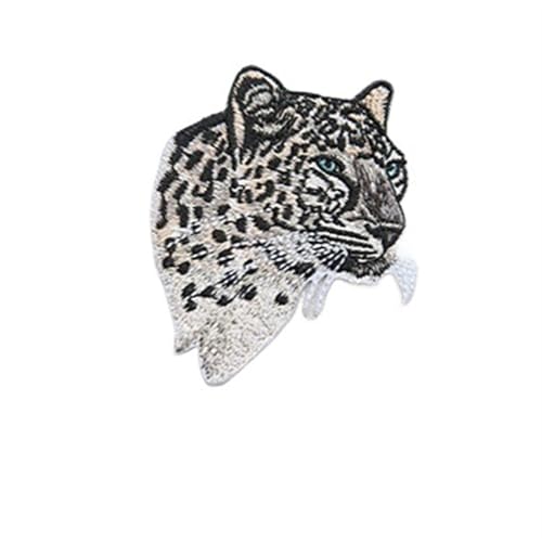 JHSDHYD Bügel Patches 3 stücke Leopard Tiger Löwe Wolf Stickerei Eisen Auf Patches for Kleidung Applique DIY Hut Mantel Kleid Zubehör Tuch Aufkleber Tier(01 Leopard) von JHSDHYD