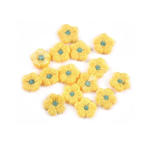 JHSDHYD Bügel Patches 50 Stück 10,5 mm mehrfarbige Blumen-Patches, Mini-Applikationen, DIY, Stickerei, Basteln, Nähzubehör, Kleidung, Dekor, handgefertigte Materialien(1) von JHSDHYD