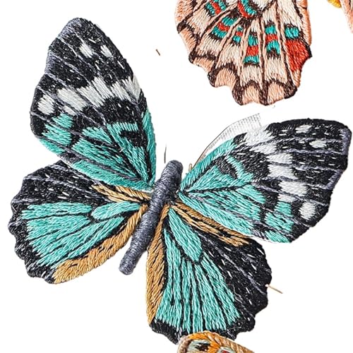 JHSDHYD Bügel Patches Anfänger Schmetterling Stickerei Kits mit Reifen DIY Hand Brosche Stickerei Kit Nähen Handgemachte Handarbeiten Kreuzstich Set Dekor(Embroidery Kit-K) von JHSDHYD