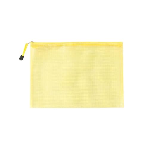 JHSDHYD Dokumententasche 10PCS A4/A5/A6 Mesh Mäppchen Dokument Tasche wasserdichte Zip Datei Ordner A4 Schule Büro Liefert Bleistift Fall Lagerung Taschen(Yellow,A4 (34CMX24CM)-10PC) von JHSDHYD