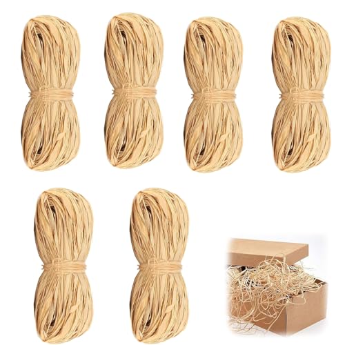 Bast Raffia 300g, Ribbon Raffia Grass, Raffiabast Bindebast, Weben Floristen Raffia, Naturbast zum Basteln, Weben und Gärtnern, für Deko Geschenk Karton Pakete von JIAAXYC