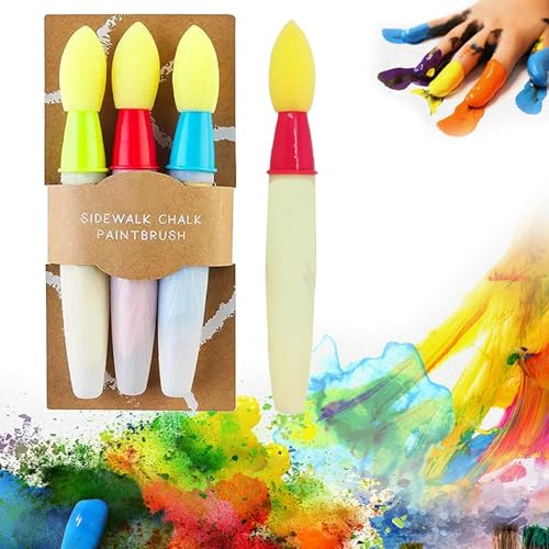 JIABAOZ Sidewalk Chalk Paint Brush, Flüssige Straßenmalkreide, DIY Bürgersteig Kreide Pinsel Set, Künstlerpinsel,Abwaschbare Flüssigkreide zum Malen von JIABAOZ