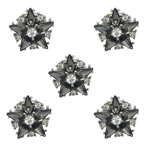 Knopfabdeckungen Strass, Blume Kristallknöpfe, Knopfabdeckungen Mit Kristall Strass, Abnehmbare Hemdknopf Clips, Schmuckknöpfe, Knopfabdeckungen Damen (Gray) von JIABAOZ