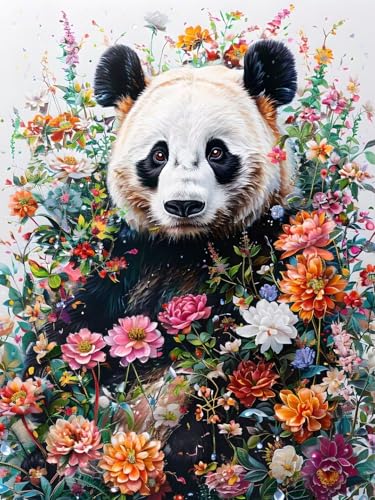 5D Diamond Painting Set 30x40 cm Diamond Painting Kits Blume, Panda Vollbohrer Diamant Malerei Bilder Arts, DIY Crystal Strass Stickerei Painting Diamant Malerei Kit als Geschenk für Home Décor G-4 von JIAGUANG