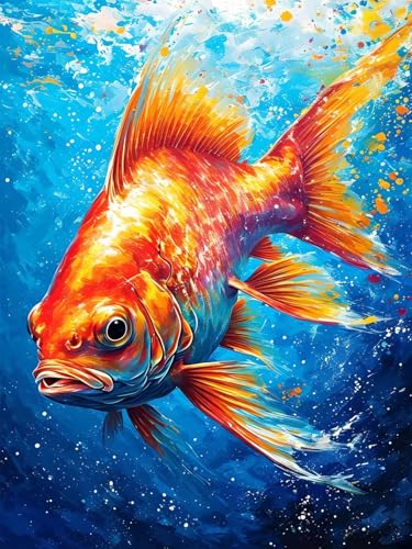 5D Diamond Painting Set 30x40 cm Diamond Painting Kits Fisch, Tier Vollbohrer Diamant Malerei Bilder Arts, DIY Crystal Strass Stickerei Painting Diamant Malerei Kit als Geschenk für Home Décor Y-7 von JIAGUANG