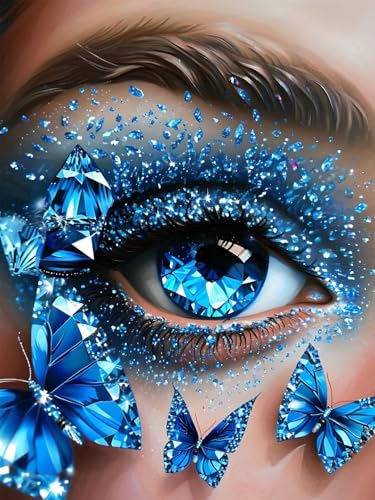 5D Diamond Painting Set 30x40 cm Diamond Painting Kits Schmetterling, Auge Vollbohrer Diamant Malerei Bilder Arts, DIY Crystal Strass Stickerei Painting Diamant Malerei Kit Geschenk für Home Décor L-2 von JIAGUANG