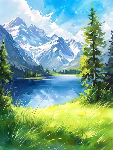 Diamond Painting Erwachsene Groß, 5D Diamond Painting Landschaft, Vollbohrer Diamant Malerei Cross Stickerei Kits, DIY Diamond Painting Baum für Kinder Mosaikherstellung für Room Decor 80x110 cm A-4 von JIAGUANG