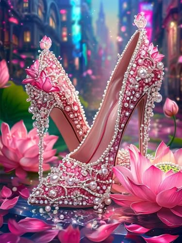 Diamond Painting Erwachsene Groß, 5D Diamond Painting Lotus, Vollbohrer Diamant Malerei Cross Stickerei Kits, DIY Diamond Painting Schuh Bilder Kinder Mosaikherstellung für Room Decor 80x110 cm V-2 Diamond Painting Erwachsene Groß, 5D Diamond Painting Lotus, Vollbohrer Diamant Malerei Cross Stickerei Kits, DIY Diamond Painting Schuh Bilder Kinder Mosaikherstellung für Room Decor 80x110 cm V-2 von JIAGUANG