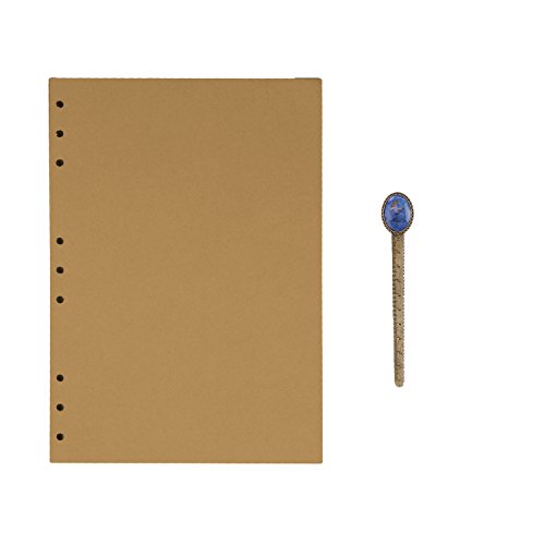 B5 9-Ring Binder Planer Refill Papier für Tagebuch Notizbuch Ringbuch Reisetagebuch Kraftpapier Nachfüllpapier Notizpapier Ersatzblätter Büro Schule Schreiben (100 Blätter) von JIAHG