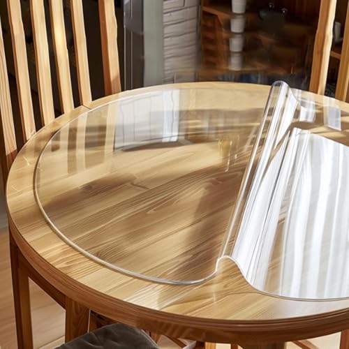 Durchsichtige tischdecke,Tischfolie Transparent Rund 2mm Abwaschbare Tischdecke Tischschutz Pvc tischschutzfolie für Küche tischschutz transparent von JIAJUTUI001