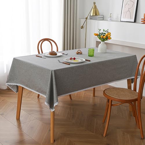 JIALIANG Rechteckige Tischdecken Tischdecke wasserdichte 140 x 180 cm Leinenoptik Tischdecke Abwaschbar Lotuseffekt für Küchen, Party, Tischdecke Outdoor hellgrau JIALIANG Rechteckige Tischdecken Tischdecke wasserdichte 140 x 180 cm Leinenoptik Tischdecke Abwaschbar Lotuseffekt für Küchen, Party, Tischdecke Outdoor hellgrau von JIALIANG