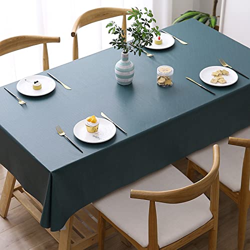 JIALIANG Schöne PVC Tischdecke Abwaschbar, Abwischbare Rechteckige Wachstuch, Wachstuchtischdecke, Tischdecken, Wasserabweisende Tischtuch,dunkelgrün,140x220cm von JIALIANG