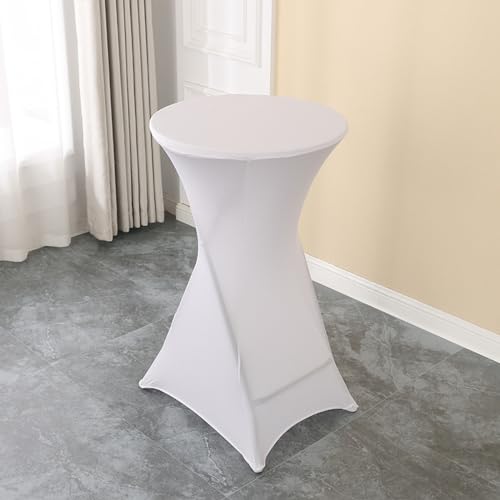 JIALIANG Stretch Stehtischhusse 3er-Set Stehtisch Hussen Ø 90 x 110 cm, Stretch Stehtischhussen, Elegante Rund Tischdecke für Bistrotisch Hochzeit Cocktail-Party von JIALIANG