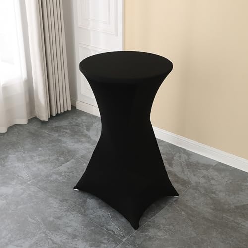 JIALIANG Stretch Stehtischhusse 3er-Set Stehtisch Hussen Ø 90 x 110 cm, Stretch Stehtischhussen, Elegante Rund Tischdecke für Bistrotisch Hochzeit Cocktail-Party von JIALIANG