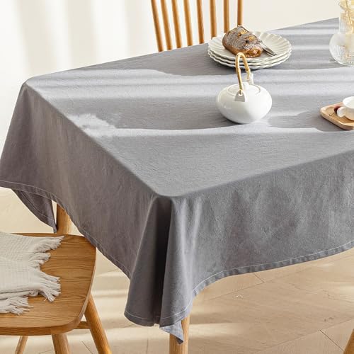 JIALIANG Table Cloth 100 x 160 cm Nicht wasserdichte Tischdecke grau Tischdecken Baumwolle Leinen Tischtuch Geeignet für Home Küche Dekoration Tischtuch Tischwäsche von JIALIANG