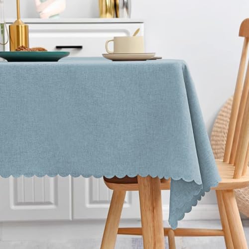 JIALIANG Table Cloth 120 x 170 cm Blau Leinenoptik Tischtuch Wasserabweisend Tischdecke, für Home Küche Dekoration von JIALIANG