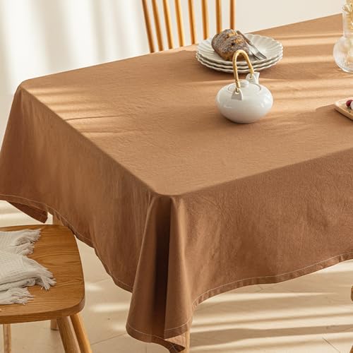 JIALIANG Table Cloth 135 x 220 cm Nicht wasserdichte Tischdecke Kaffee Tischdecke Leinenoptik Waschbare Tischdecke Leinentischläufer Leinentischdecke von JIALIANG