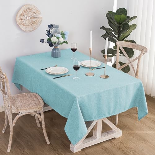 JIALIANG Table Cloth 90 x 90 cm Blau Tischdecke Leinenoptik tischdecke abwaschbar Tischtuch Leinen Tischläufer Tischwäsche Eckig Wasserdicht Tischdecke von JIALIANG