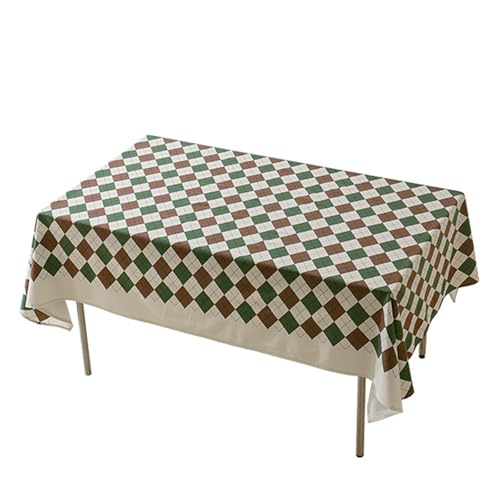 JIALIANG Tischdecke Leinenoptik 140 x 140 cm Grün Baumwolle und Leinen Tischtuch Rechteck Couchtisch Tischdecke Gartentischdecke Abwaschbar Küchentischabdeckung für Speisetisch von JIALIANG