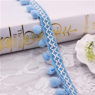 JIALIU Pompon Spitzenbesatz Pom Pom Bommel Geflecht Quaste Ball Fransen Band Farben Spitze Stoff DIY Material Handwerk Nähen Zubehör von JIALIU