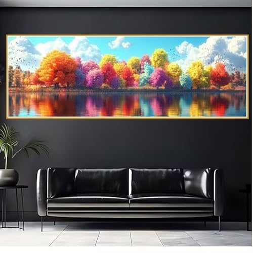 5D Diamond Painting Erwachsene Groß XXL 100x300cm Baum Diamant Painting Bilder Landschaft Diamond Painting Zubehör Full DIY Crystal Mosaikherstellung, Wanddeko, Geschenke für Frauen, Weihnachten M-8 von JIANFREY