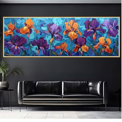 5D Diamond Painting Erwachsene Groß XXL 100x300cm Blume Diamant Painting Bilder Blume Diamond Painting Zubehör Full DIY Crystal Mosaikherstellung, Wanddeko, Geschenke für Frauen, Weihnachten L-61 von JIANFREY