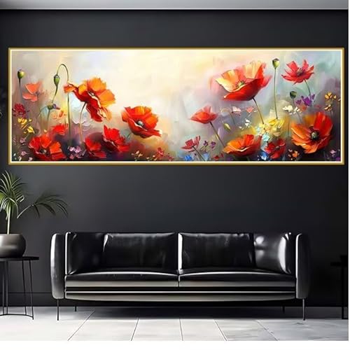 5D Diamond Painting Erwachsene Groß XXL 100x300cm Blume Diamant Painting Bilder Blume Diamond Painting Zubehör Full DIY Crystal Mosaikherstellung, Wanddeko, Geschenke für Frauen, Weihnachten Y-4 von JIANFREY