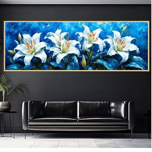 5D Diamond Painting Erwachsene Groß XXL 100x300cm Blume Diamant Painting Bilder Orchidee Diamond Painting Zubehör Full DIY Crystal Mosaikherstellung, Wanddeko, Geschenke für Frauen, Weihnachten F-1 von JIANFREY