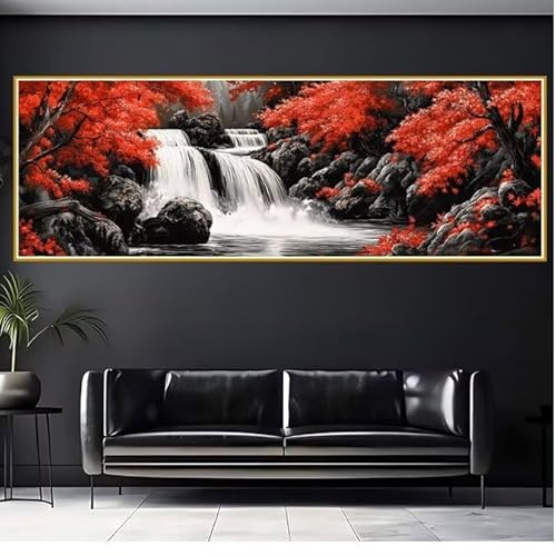 5D Diamond Painting Erwachsene Groß XXL 100x300cm Fallen Diamant Painting Bilder Baum Diamond Painting Zubehör Full DIY Crystal Mosaikherstellung, Wanddeko, Geschenke für Frauen, Weihnachten X-6 von JIANFREY