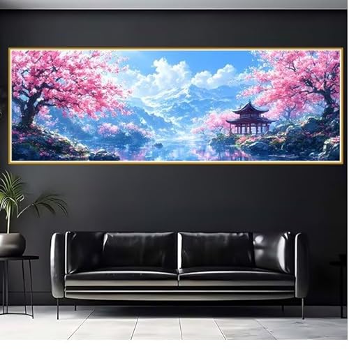 5D Diamond Painting Erwachsene Groß XXL 100x300cm Japan Diamant Painting Bilder Blume Diamond Painting Zubehör Full DIY Crystal Mosaikherstellung, Wanddeko, Geschenke für Frauen, Weihnachten Q-3 von JIANFREY