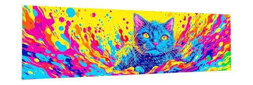 5D Diamond Painting Erwachsene Groß XXL 100x300cm Katze Diamant Painting Bilder Farbe Diamond Painting Zubehör Full DIY Crystal Mosaikherstellung, Wanddeko, Geschenke für Frauen, Weihnachten A-1 von JIANFREY