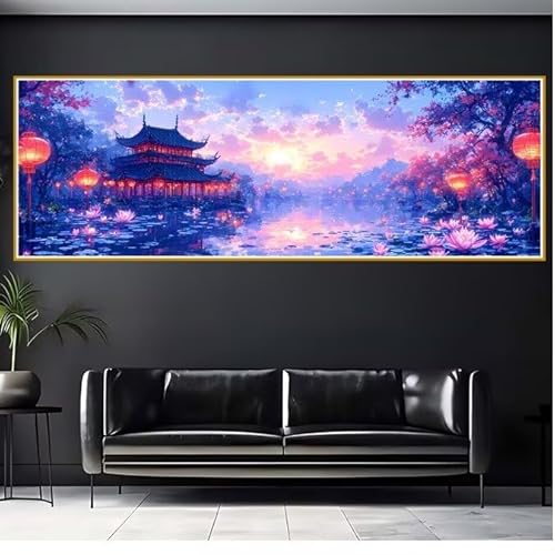 5D Diamond Painting Erwachsene Groß XXL 100x300cm Landschaft Diamant Painting Bilder Landschaft Diamond Painting Zubehör Full DIY Mosaikherstellung, Wanddeko, Geschenke für Frauen, Weihnachten F-3 von JIANFREY