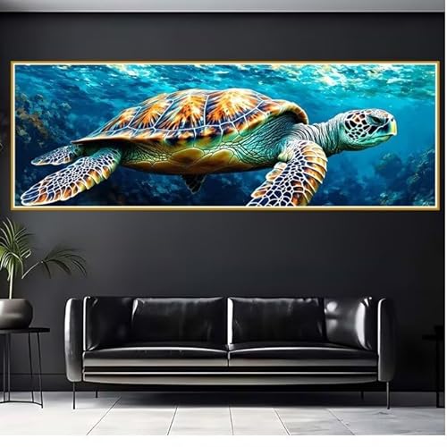 5D Diamond Painting Erwachsene Groß XXL 100x300cm Meeresschildkröten Diamant Painting Bilder Tier Diamond Painting Zubehör Full DIY Mosaikherstellung, Wanddeko, Geschenke für Frauen, Weihnachten U-0 von JIANFREY