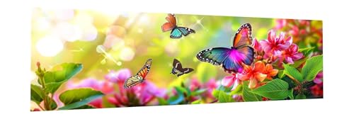 5D Diamond Painting Erwachsene Groß XXL 100x300cm Schmetterling Diamant Painting Bilder Blume Diamond Painting Zubehör Full DIY Mosaikherstellung, Wanddeko, Geschenke für Frauen, Weihnachten T-8 von JIANFREY